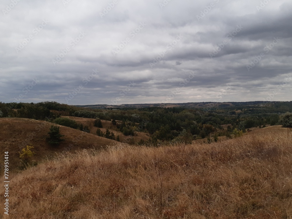 clouds over the hills. nature of Ukraine. 