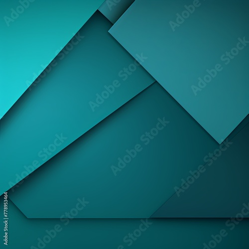 Teal abstract color paper geometry composition background with blank copy space for design geometric pattern 