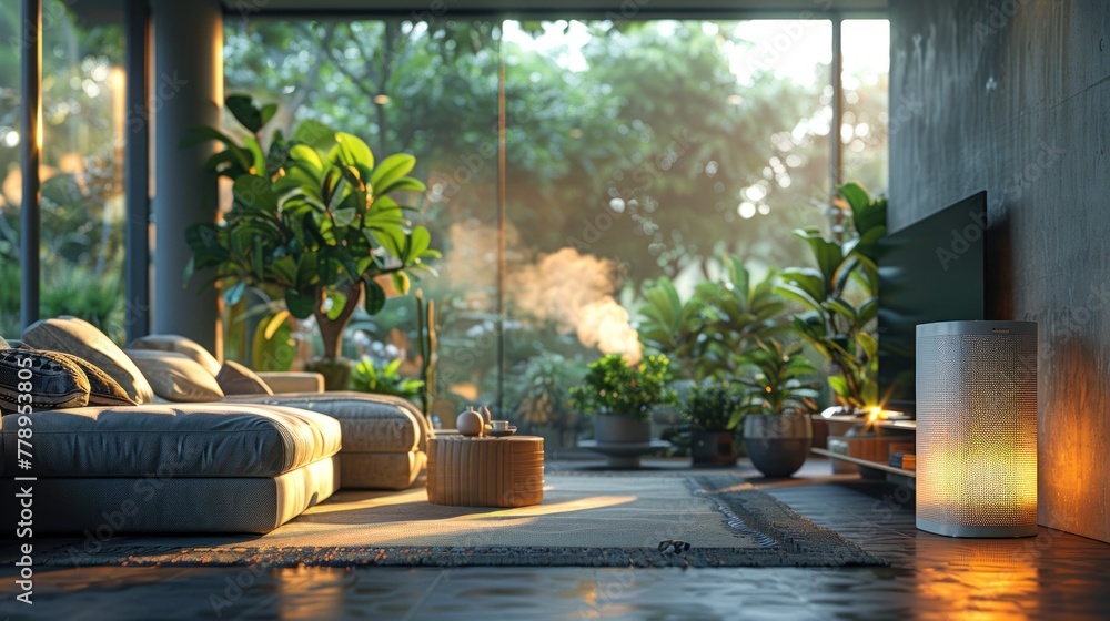 Fototapeta premium Technology of air purifier for the health at smart home.