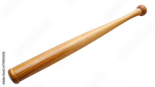 Wooden baseball bat isolated on transparent background. photo