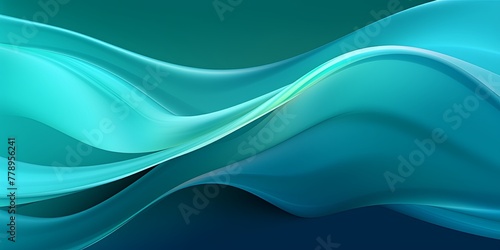 Turquoise fuzz abstract background, in the style of abstraction creation, stimwave, precisionist lines with copy space wave wavy curve fluid design