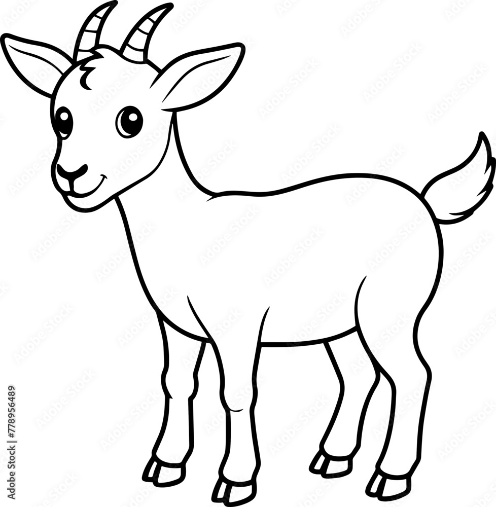 Artistic Vector Rendering of a Cute Goat Artistic Vector Rendering of a Cute Goat