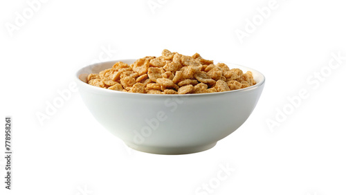 Bowl of cornflakes. Isolated on transparent background.