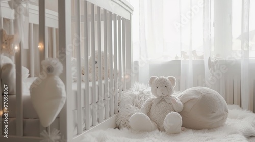 A soft, warm nursery featur...