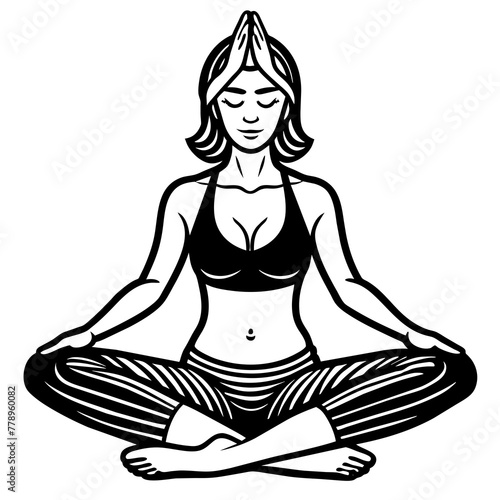yoga, black yoga silhouette vector illustration,icon,svg,yoga characters,Holiday t shirt,Hand drawn trendy Vector illustration,yoga on black background