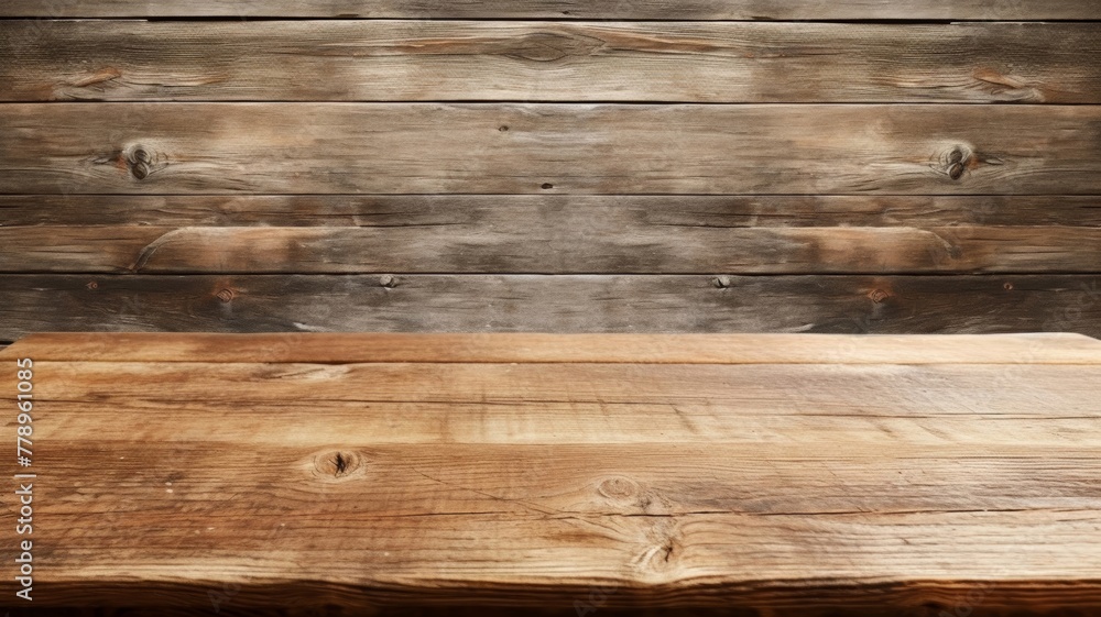 Front view of a shiny wooden surface of shelf, desk, display, or board isolated on a simple white background. Generative AI. Front view of a shiny wooden surface of shelf, desk, display, or board isolated on a simple white background. Generative AI.