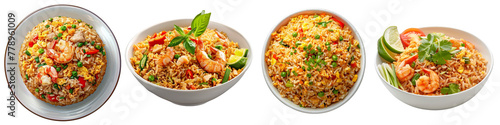 Khao Pad (Thai Fried Rice) clipart collection, symbol, logos, icons isolated on transparent background