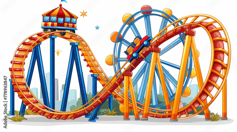Roller Coaster in Amusement Park