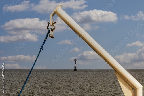 Obraz na płótnie Signal Markierung auf der Hochsee,- Nordsee w salonie