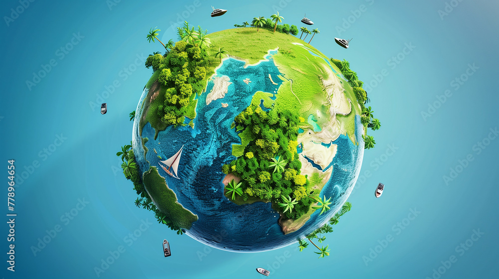 Earth Day Green earth tree on it with a plain background Earth Day Green earth tree on it with a plain background