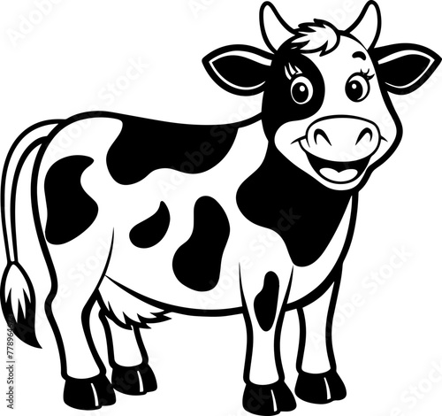 Cute Cow Depiction in Vector Art
