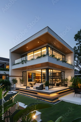 Contemporary Minimalist Styled Abode Surrounded by Verdant Landscaping - Comfortable and chic living redefined © Ollie