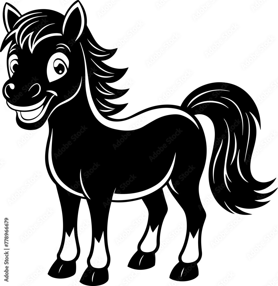 Vector Design of a Cute Happy Horse Vector Design of a Cute Happy Horse
