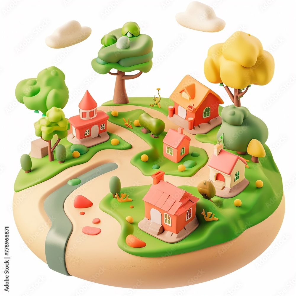 Naklejka premium icon illustratorClipart clay style of A highresolution of a cute, claystyle innovation model with intricate anatomical details, surrounded by a radiant energy field super detailed