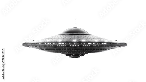 Alien UFO science fiction. Spaceship artificial celestial object, spacecraft concept isolated, clipping. Png illustration