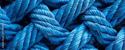 Intertwined rope close up. Team rope diverse strength connect partnership together teamwork unity communicate support. Strong diverse network rope team concept integrate braid color background