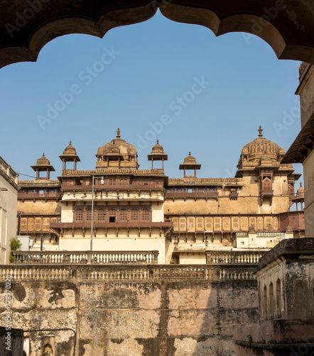 Exterior of the Jahangir Mahal, Orchha Fort, Orchha, Niwara, Madhya Pradesh, India, Asia photo
