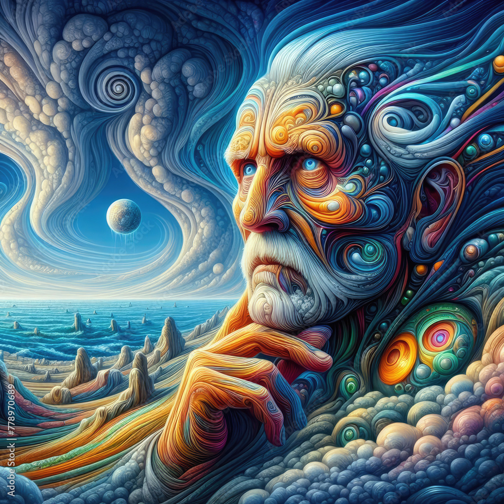 Fototapeta premium Generative AI, intricate and surreal images, surrealist pictorial scenes, modern surrealism abstract fantasy surrealism, fantasy and abstract, fantasy abstract art and surrealism, surrealism art image