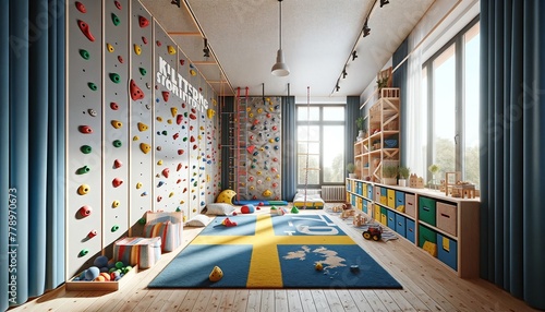 Dynamic Fun: A Children's Room with a Climbing Wall