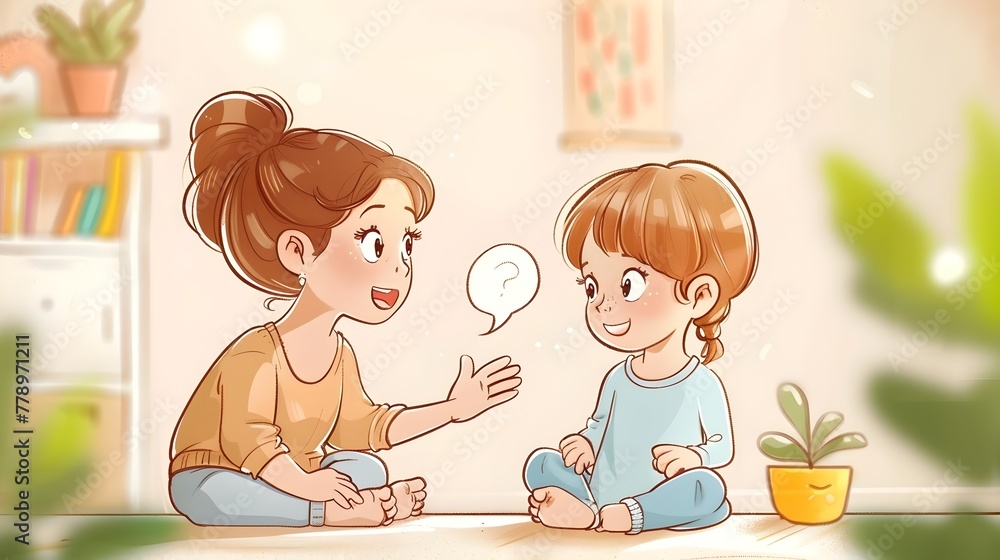 Mother and Child Exploring Early Communication Through Sign Language Lessons at Home Mother and Child Exploring Early Communication Through Sign Language Lessons at Home