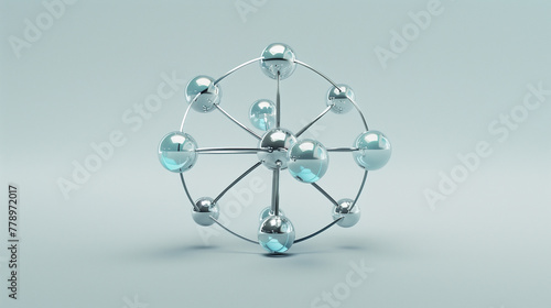 atomic structure 3d illustration modern science background or wallpaper 