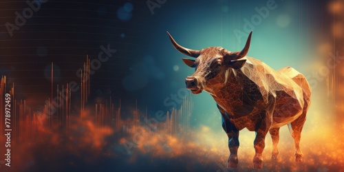Peach stock market charts going up bull bullish concept, finance financial bank crypto investment growth background pattern with copy space for design 