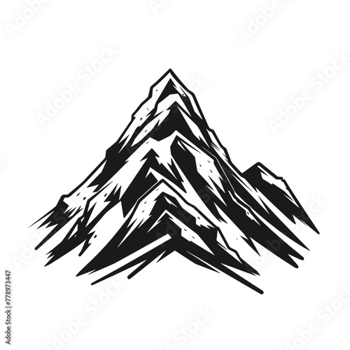 Abstract black and white mountain