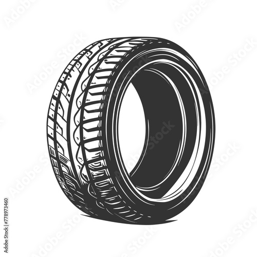 Black rubber tire side view