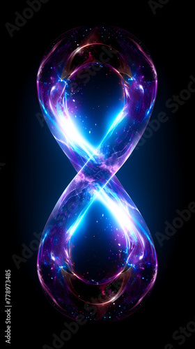 3d infinity symbol, beautiful glowing sign