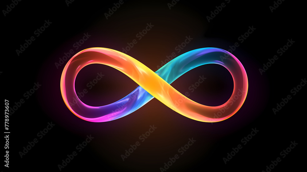 3d infinity symbol, beautiful glowing sign 3d infinity symbol, beautiful glowing sign