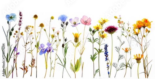 Dried Pressed Colorful Wildflowers,Generative AI