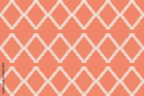 Traditional Ethnic ikat motif fabric pattern background geometric .Ikat embroidery Ethnic pattern pink pastel rose pink background wallpaper. Abstract,vector,illustration.Texture,frame,decoration.