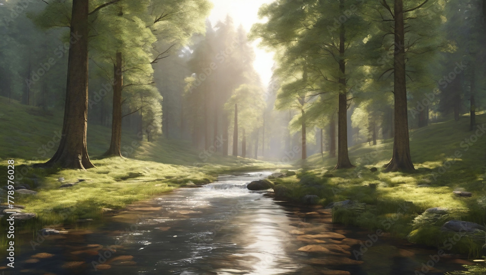 Obraz premium morning in the forest