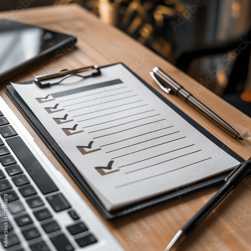 The checklist. A notebook. Business notebook. Planning. To-do list