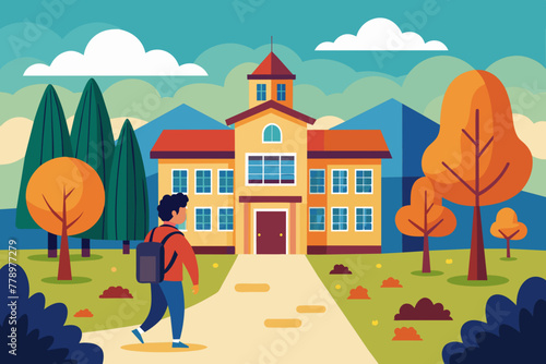 a little boy go to school