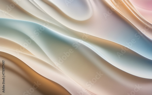 Texture of moisturizer slashes and waves on light pastel background, hydrating face cream or lotion for skin care photo