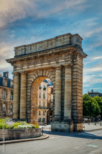 Iconic Roman-style stone arch, built in the 1750s as a symbolic entrance to the city of Bordeaux. France