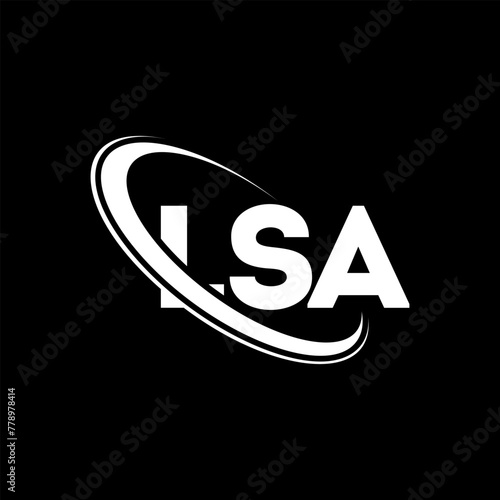 LSA logo. LSA letter. LSA letter logo design. Initials LSA logo linked with circle and uppercase monogram logo. LSA typography for technology, business and real estate brand. photo