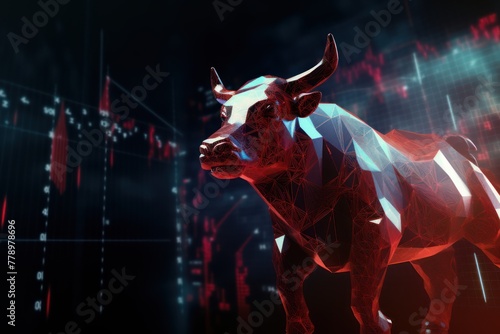 Red stock market charts going up bull bullish concept, finance financial bank crypto investment growth background pattern with copy space for design 