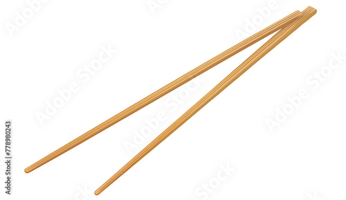 A pair of chopsticks in a simple and minimalistic style as a vector illustration on a white background