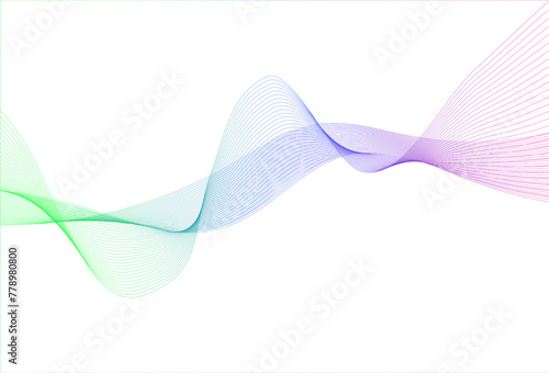 Wave line of the many colored. Abstract wavy stripes on a white background. Abstract wave element for design.