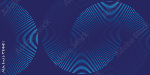 Abstract blue glowing geometric lines on dark blue background. vektor illustration