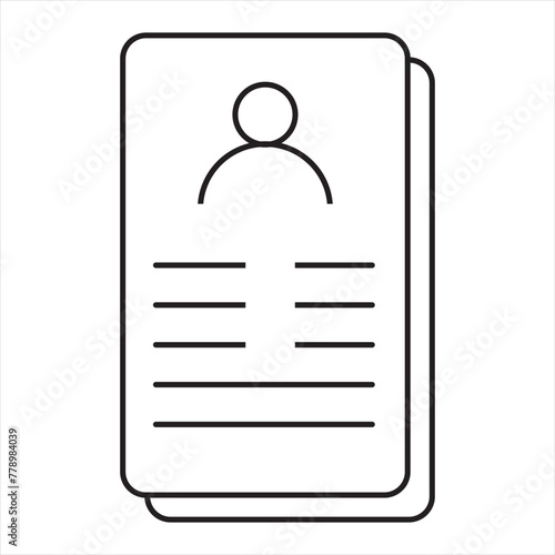 Identification card outline icon isolated on background. Identification card , Identification card logo,. Editable stroke. Identification card. vector illustration. 