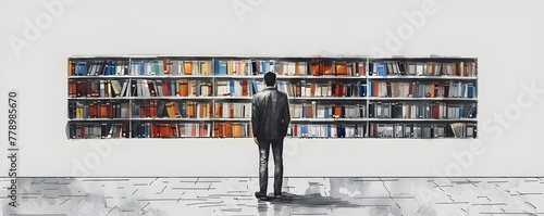 Committed Business Professional Immersed in Private Library Dedicated to Continuous Learning and Growth