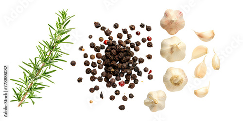 Fototapeta Naklejka Na Ścianę i Meble -  Isolated herbs and spices on white