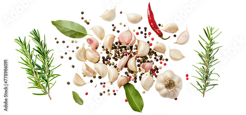 Fototapeta Naklejka Na Ścianę i Meble -  Isolated herbs and spices on white