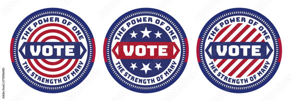 Voting graphic design logo badge options for campaign, vector Voting graphic design logo badge options for campaign, vector