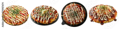 Okonomiyaki clipart collection, symbol, logos, icons isolated on transparent background
