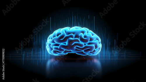 Brain, digital AI concept