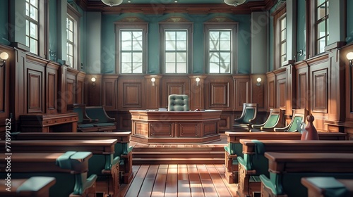 A courtroom scene depicting legal consequences of substance abuse